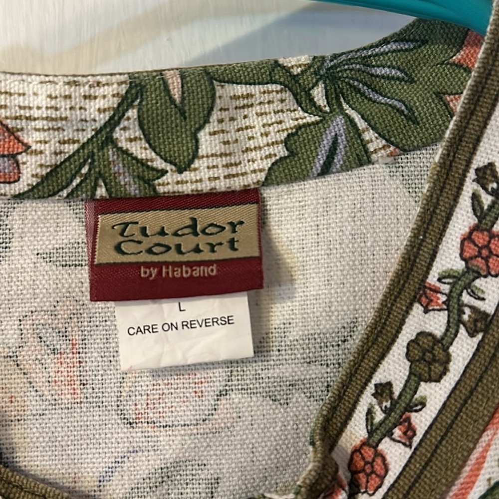 Women’s Vintage Tudor Court Floral 100% Cotton Jacket Size Large - Picture 6 of 9